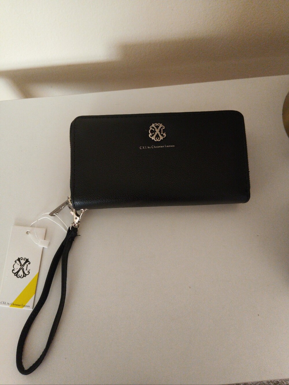 Christian Lacroix Black Zip Wallet Wristlet